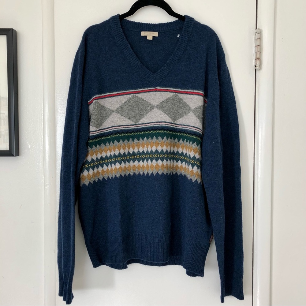 Burberry Men’s Blue Wool Sweater